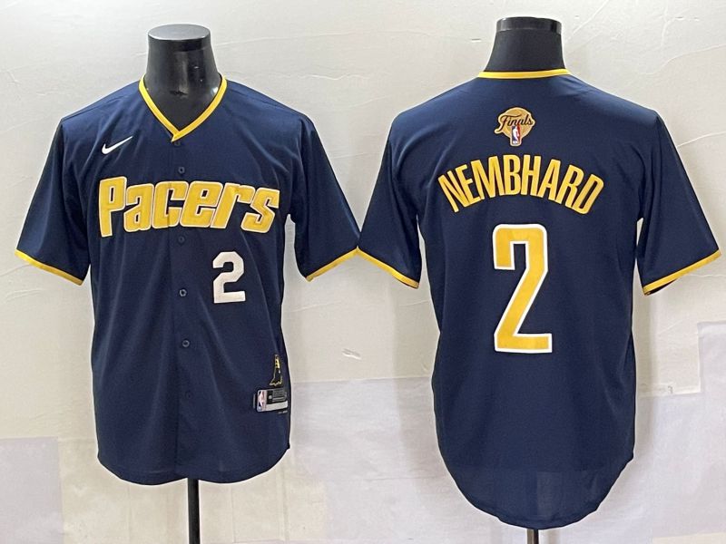 Men 2025 Indiana Pacers #2 Nembhard Blue Nike Joint Name NBA Jersey style 4